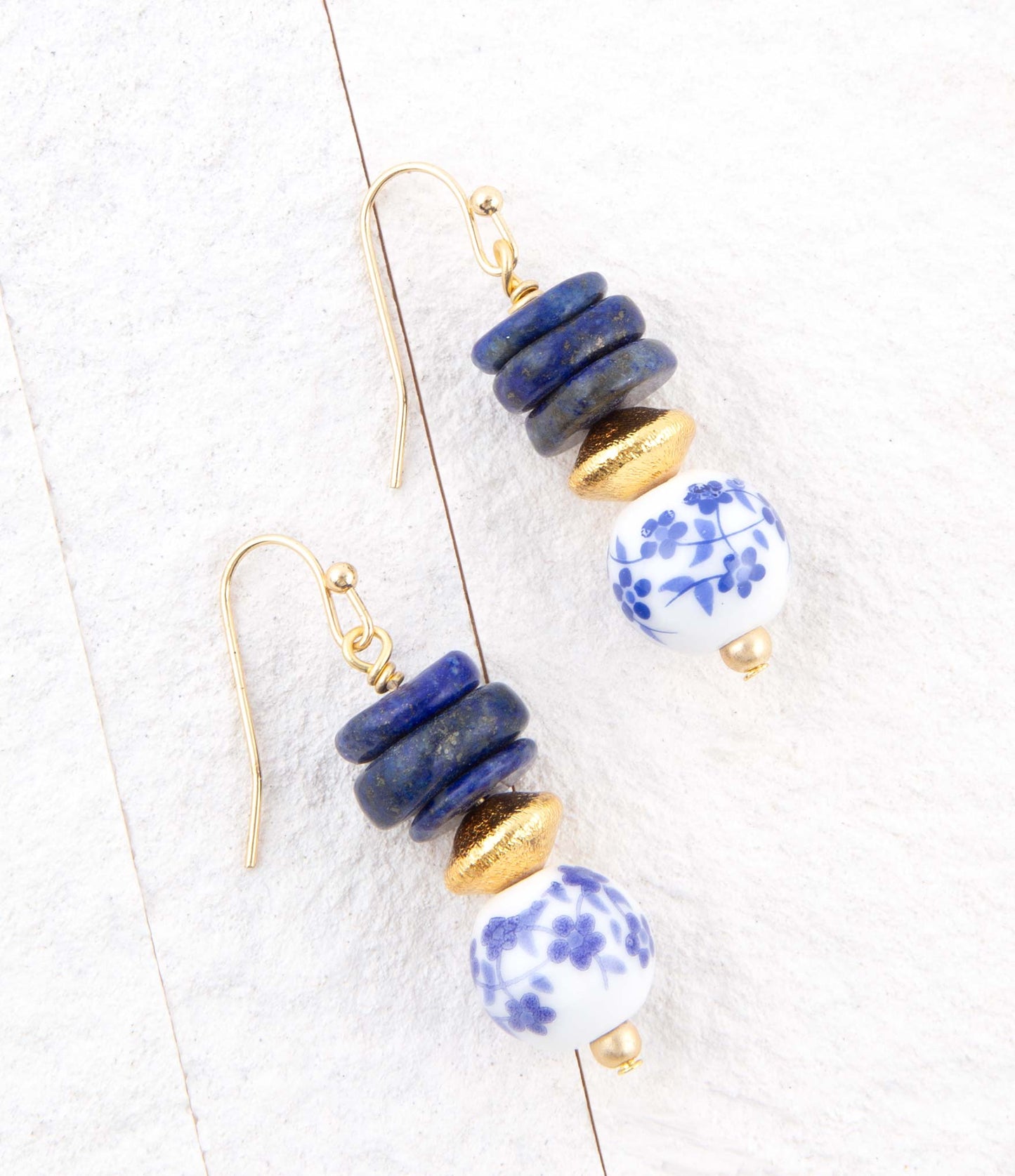 Barse Santorini Cobalt Blue Lapis Drop Earrings