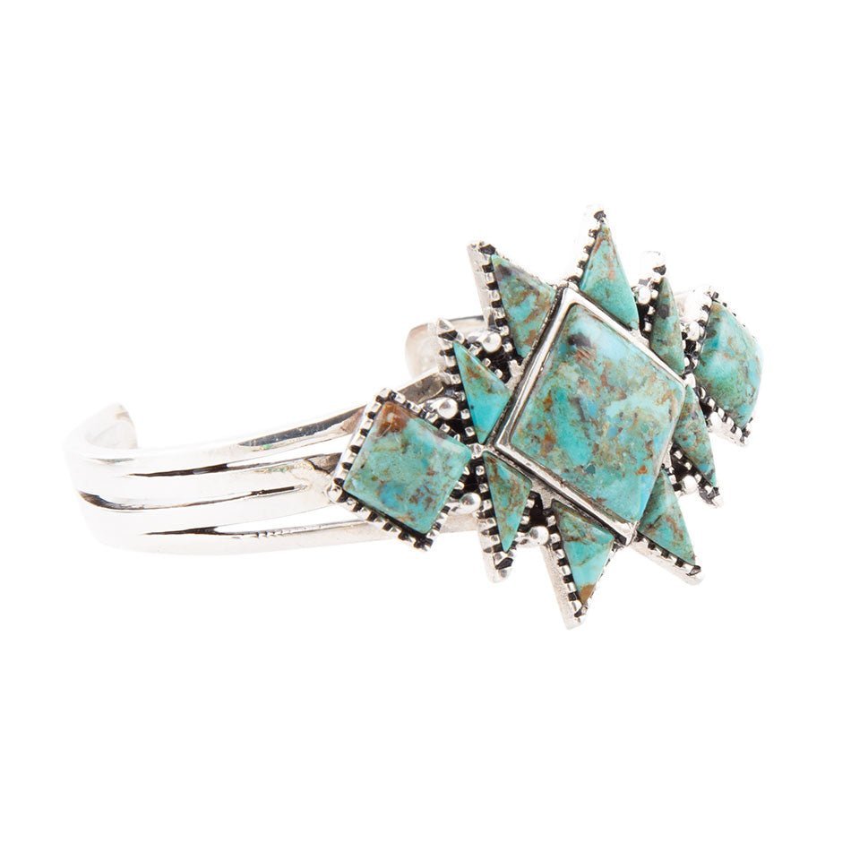 Barse Sharp Blue Turquoise and Sterling Silver Cuff Bracelet