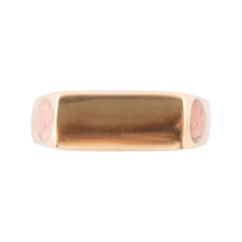 Barse Signet Orange Sponge Coral and Bronze In The Hole Ring