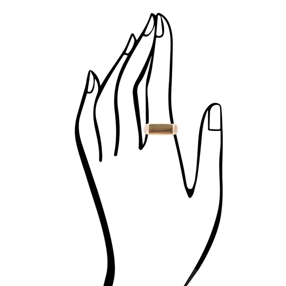 Barse Signet Orange Sponge Coral and Bronze In The Hole Ring