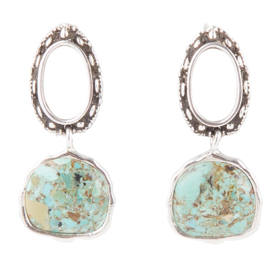 Barse Sterling Silver Blue Turquoise Drop Earrings