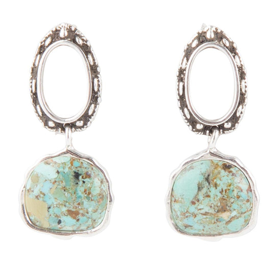 Barse Sterling Silver Blue Turquoise Drop Earrings