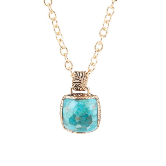 Barse Three Turquoise Stone Necklace