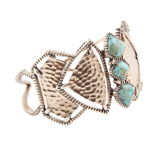Barse Turquoise Shield Cuff Bracelet